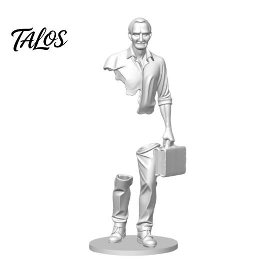 Talos 3D Printed Working Person Figurine with Briefcase, Modern Abstract Art Ornament for Desktop Bookshelf Office Decor, Stable Base Creative