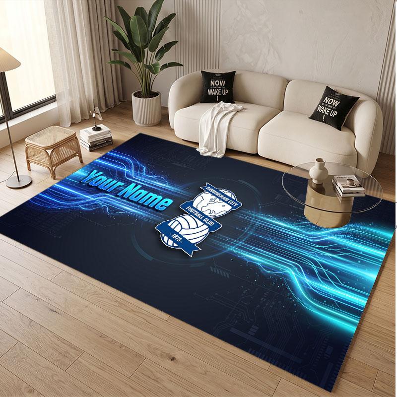 Custom Rug BIRMINGHAM CITY Pattern Print Name Text Soft Non‑Slip Floor Carpet for Home Indoor Decoration