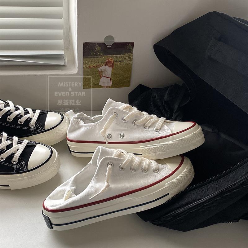 Student one-pedal lazy shoes versatile board shoes retro canvas shoes 116
