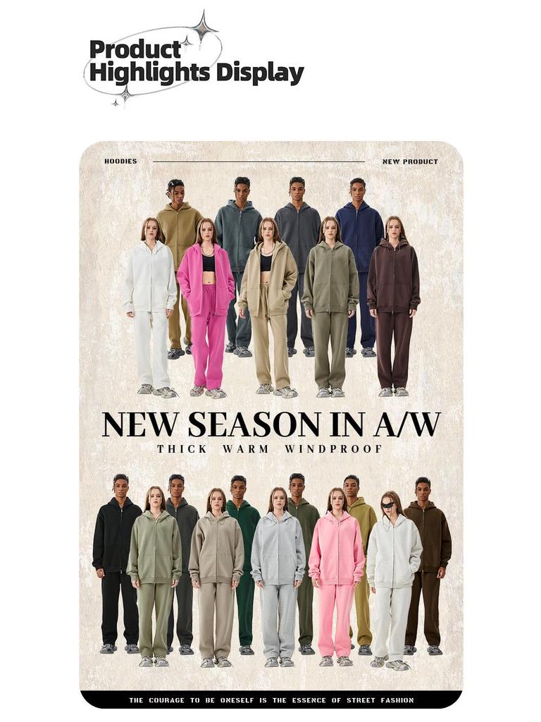 TILANI Men's 2025 Spring & Autumn Velvet Hooded Cardigan - Casual Solid Color Loose Fit Zipper Jacket.