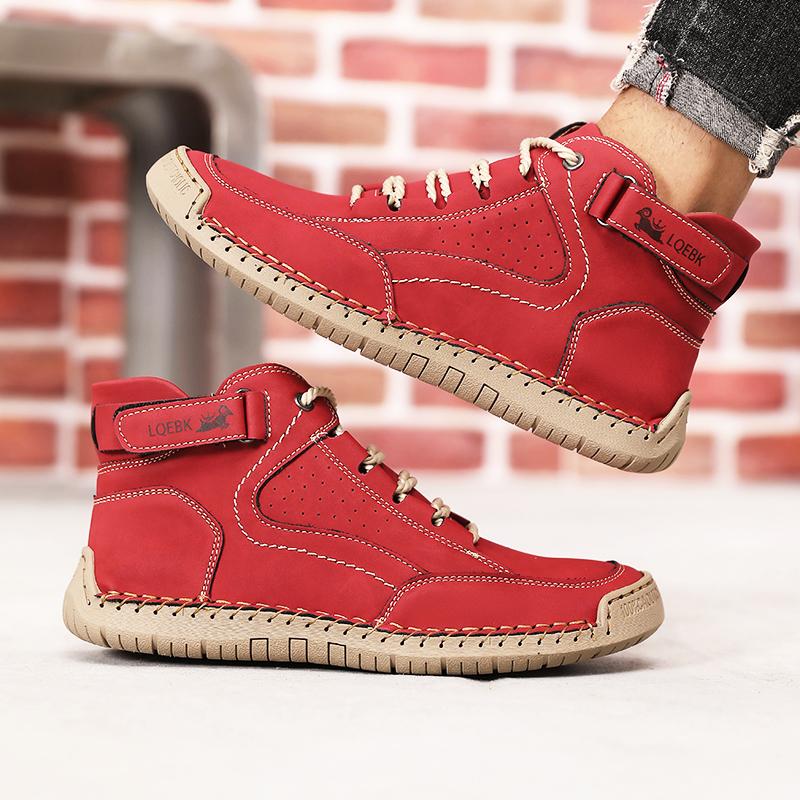 Shoes for Men Spring/Autumn Handmade Leather Casual Shoes Fashion Softe Causal Walking Sneakers Breathable Women's Ankle Boots