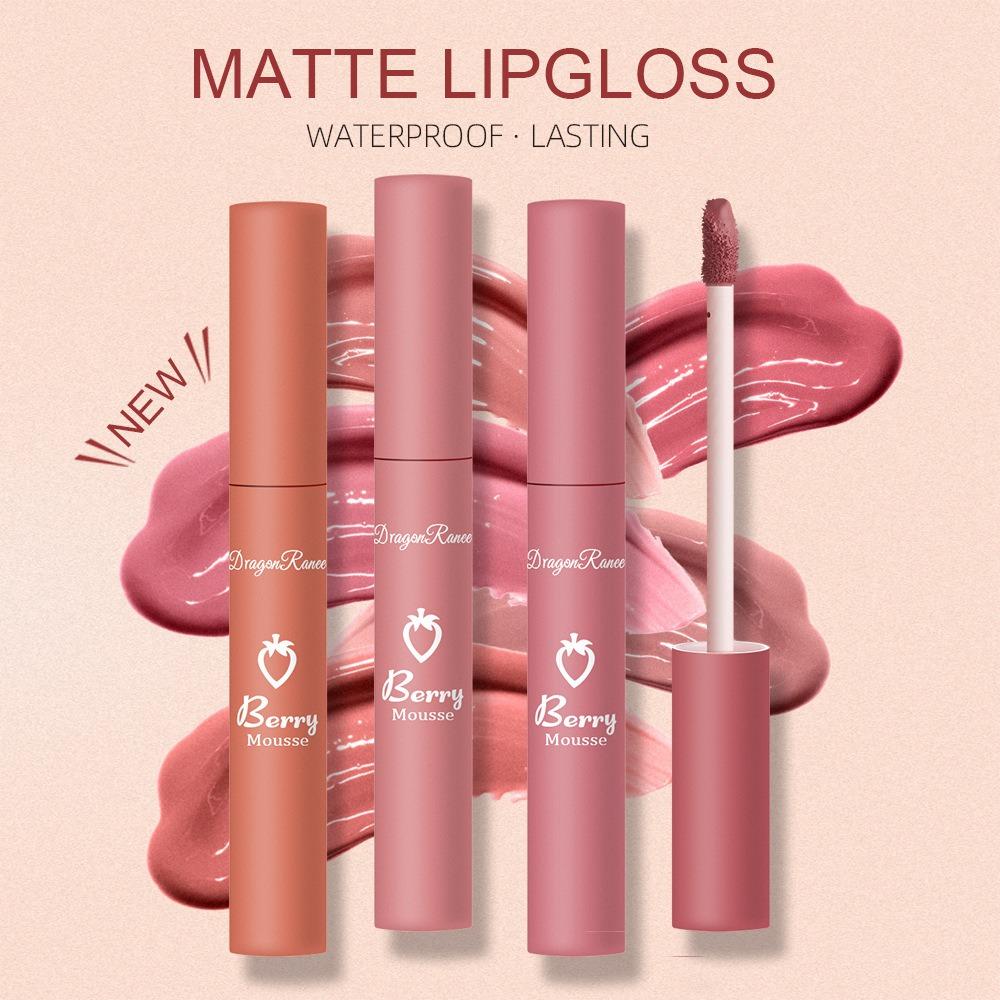 Sweet Kiss Lip Glaze Red Mist Matte Matte, Non-lipicioasă Cupă de Velvet Lip Glaze Cup Lasting Matte Fog Surface Red