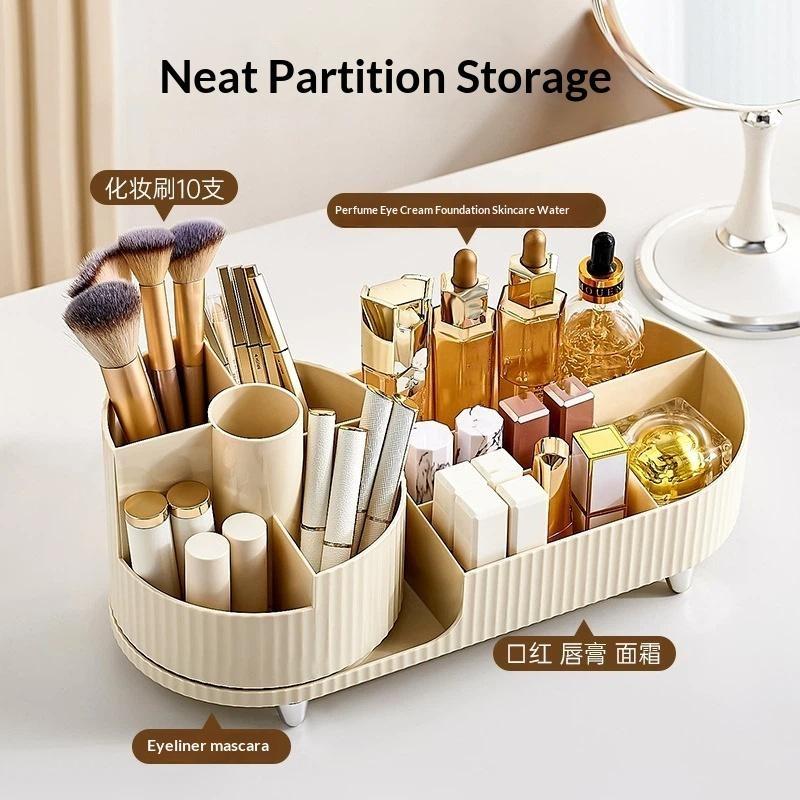 Cosmetic Storage Rack Desktop Makeup Organizer Makeup Brush Holder With Rotating Base For Makeup Brush Lipstick Storage Case