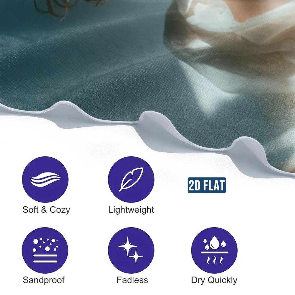 Ästhetisches Porträt Strandtuch - Leichtes Schnelltrocknendes Großes Handtuch für Strand, Pool & Sommer Outdoor