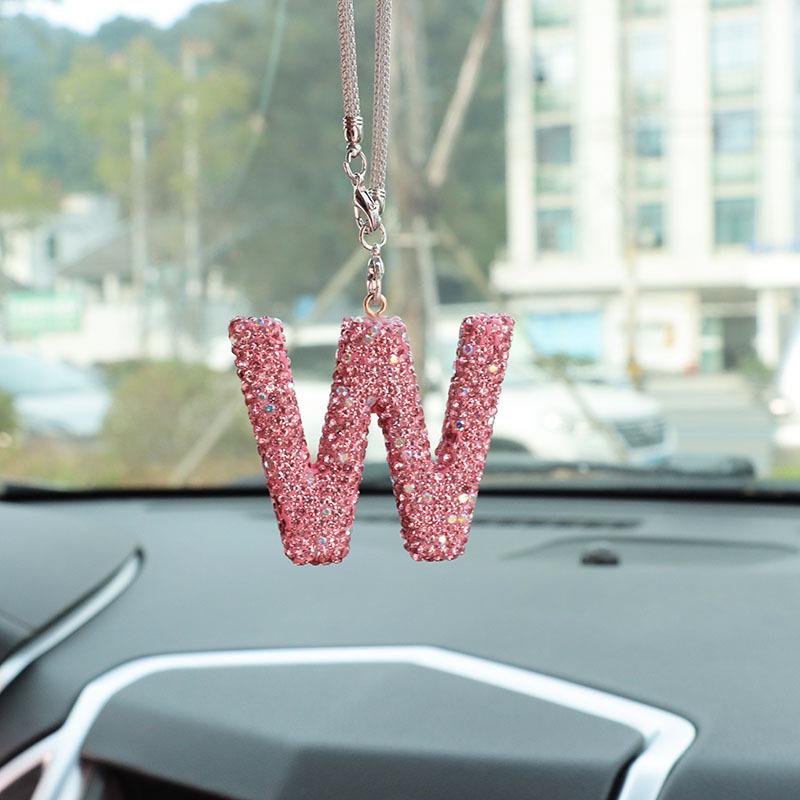 Rhinestone Bow Polymer Clay Rearview Mirror Ornament for Women