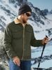 KEFITEVD Thick Military Jacket with Fleece Warm and Thermal Casual Size M Men's Lining, Jacket, Green,