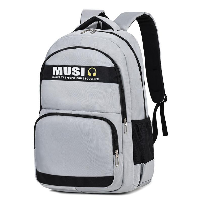 

Earphones Printed Letter Men Large Capacity Backpack For Commuting Outdoor белый