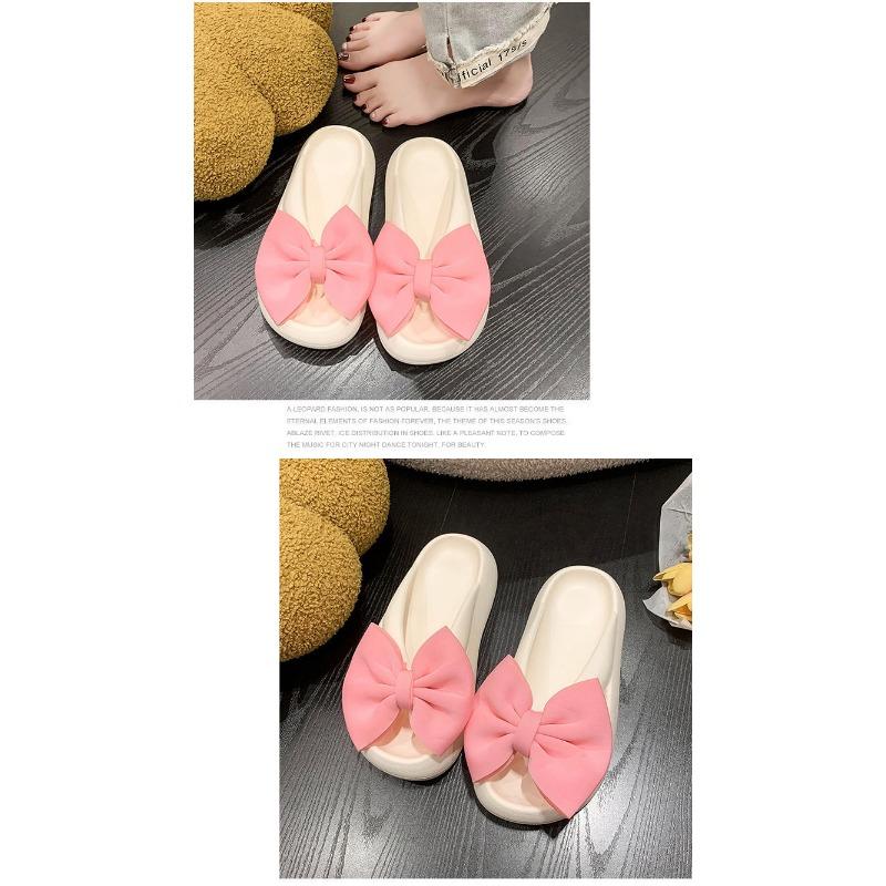 Sandalen mit dicker Sohle für Damen, Tragen von Schleifen-Clip-Slippern für Damen