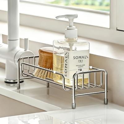 Kitchen Stainless Steel Organizer Drain Rack Basket Storage Sink for Dishcloth Sponge, Cosmetic Organizer Rack, Spice Rack