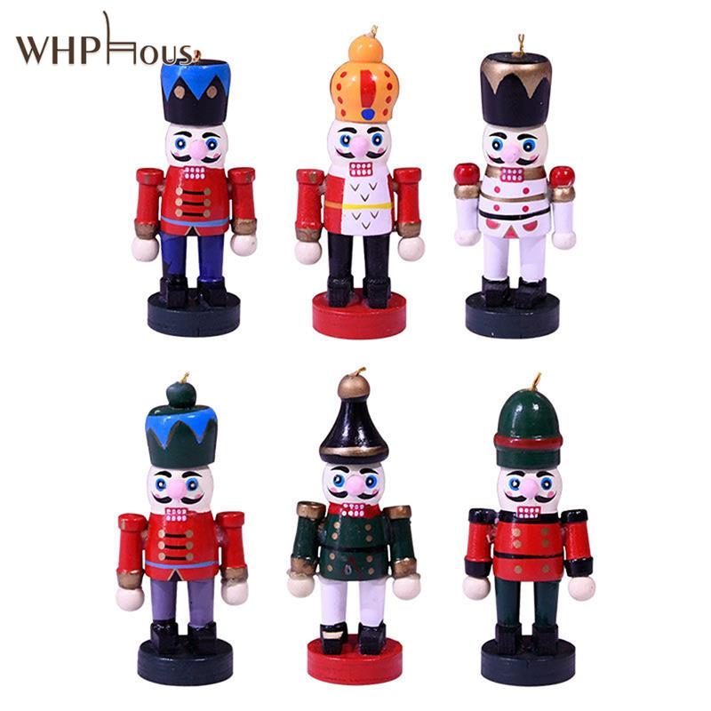 

1Pc Christmas Doll Soldier Wood Decoration Made Nutcracker Puppet Desktop Pendants Ornaments For Xmas Tree Party New Year