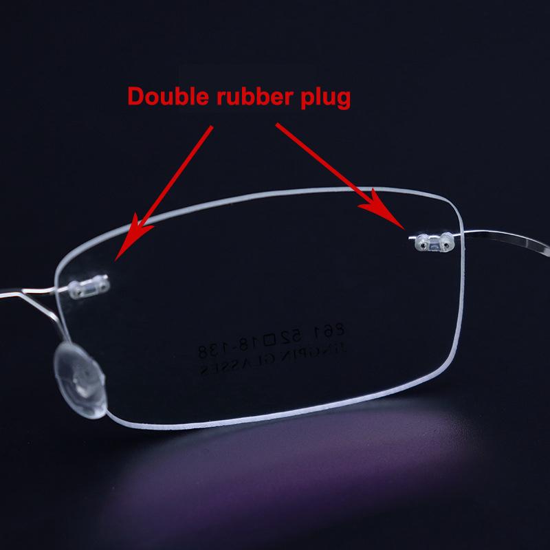 100Pcs 7Mm/2.2Mm Length Rimless Glasses Double Rubber Plug Lock Buckle For Prescription Glass Glasses Equipment Accessories
