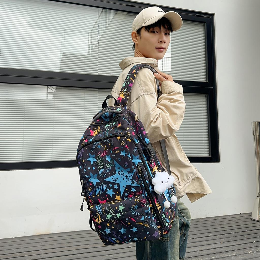 Schoolbag Female New Cartoon Graffiti Middle and High School Students Backpack Large Capacity Backpack Small Fresh Cute Students
