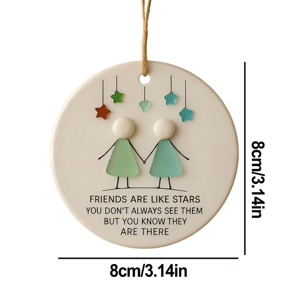 

Friendship Christmas Ornaments Acrylic Friend Ornaments For Christmas Tree Hand-Carved Heart Shape Pendant Keepsake Figurines красный