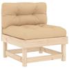 VidaXL Canapé central avec coussins bois de pin massif, canapé de jardin, siège de jardin, siège d'extérieur, canapé 825429