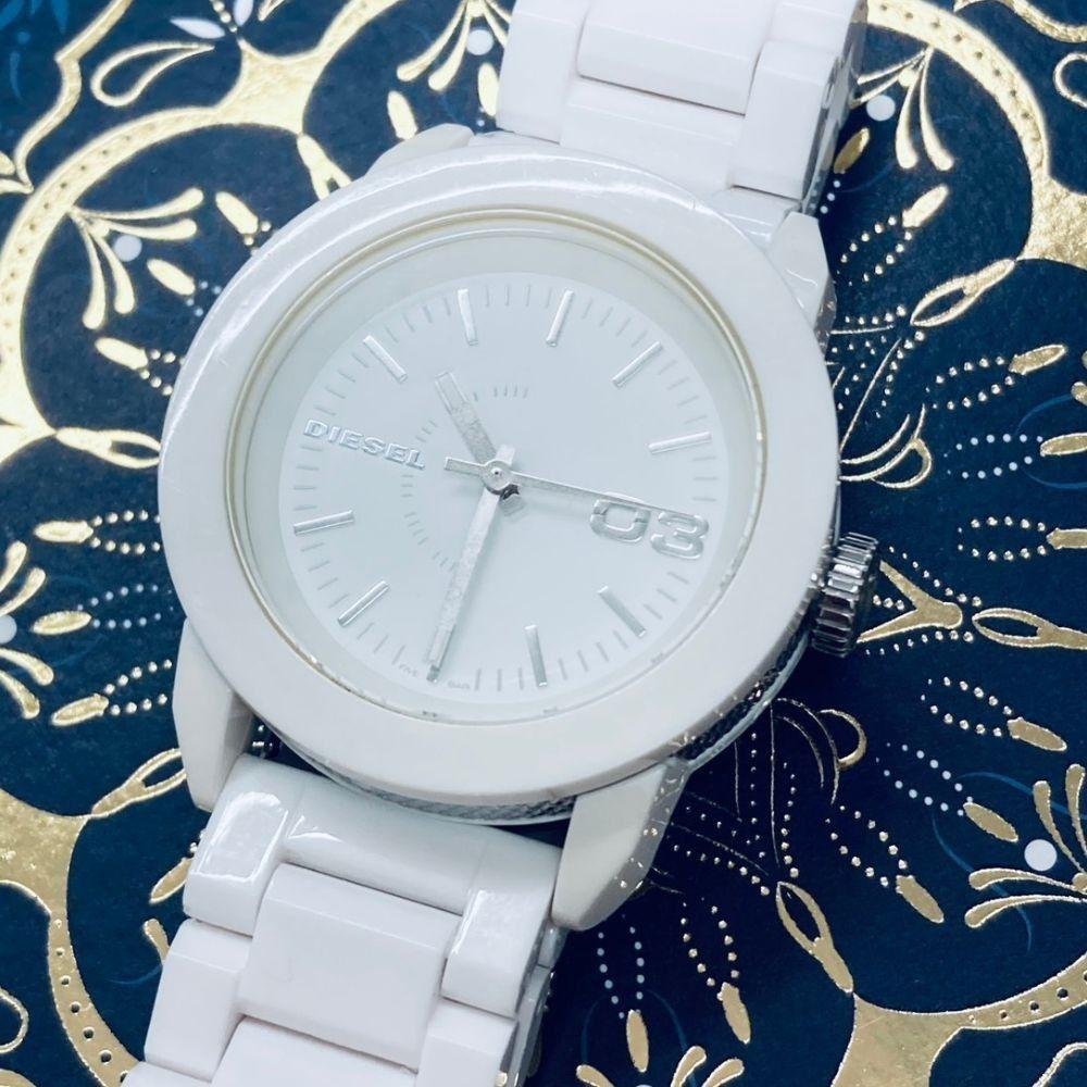 Used [Men's Watch] DIESEL DZ-5262 Quartz White Dial White Date QZ [874-30110]