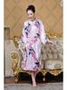 Women's Summer Peacock Pajamas Bathrobe - Thin Imitation Silk Long Tie Cardigan