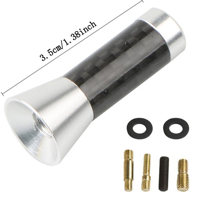 Radio Aerial Antenna Car Roof Antenna Carbon Fiber 3.5/8/12cm Radio FM/AM Metal Receiving Antennas Short Stubby Mast Antenna