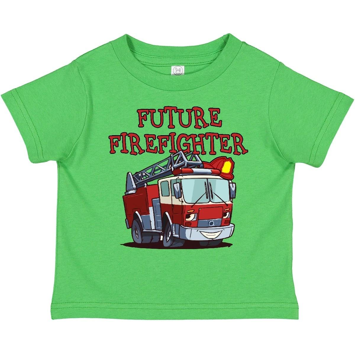 Inktastic Future Firefighter Toddler kids boys T-Shirt Fireman Fire Truck Cute Child Kid 140
