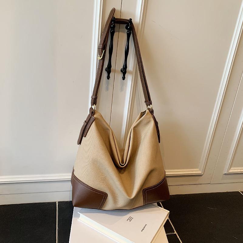 arge capacity fashion bag women's new casual splicing contrasting color shoulder underarm bag versatile messenger bag