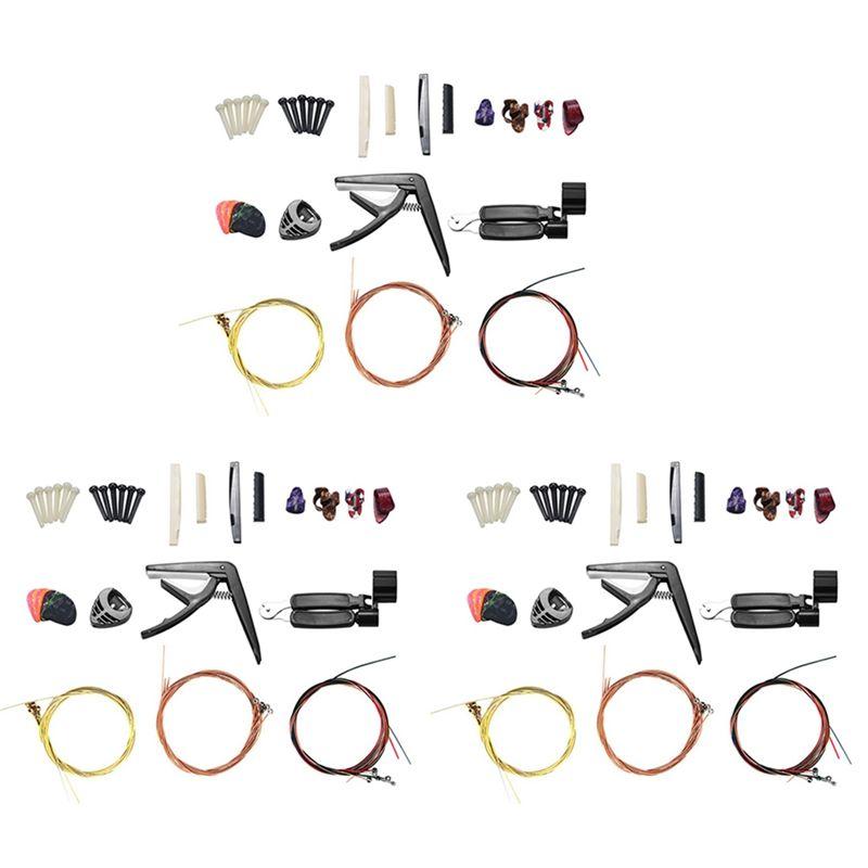 

Classy-102 PCS Guitar Accessories Kit Including Guitar Picks,Capo,Acoustic Guitar Strings,3 In 1String Winder,Bridge Pins