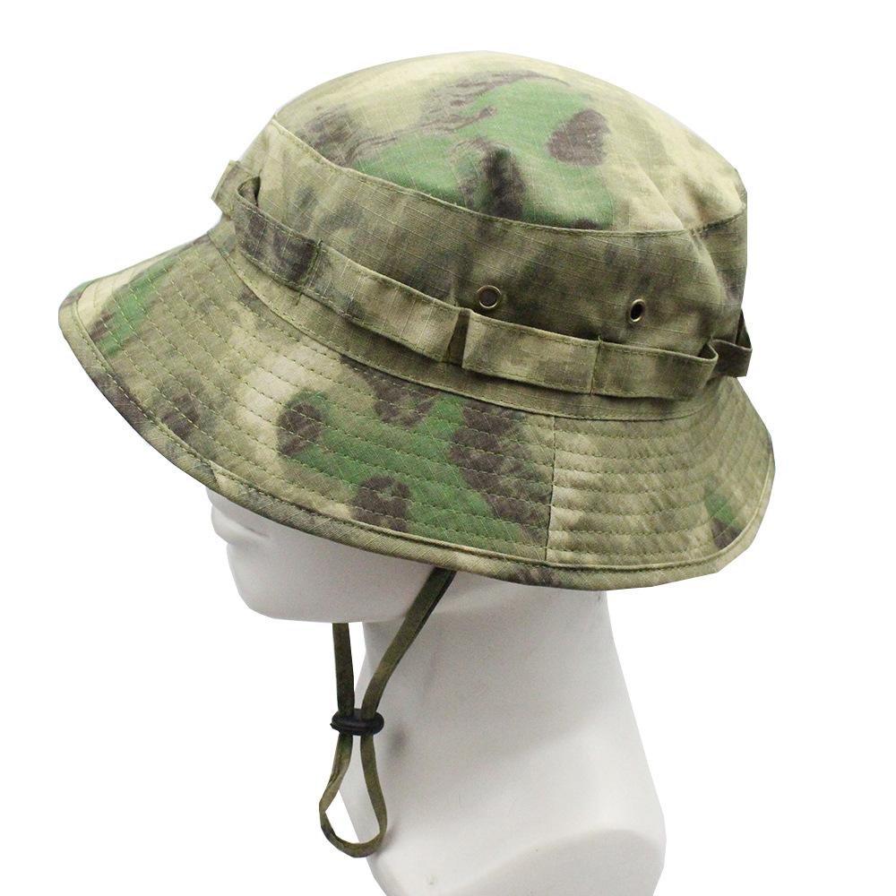 Tactical Camouflage Short Brim Bucket Hat  t Outdoor Uv Protection Fishing Hiking Hunting Hat Sun Shade Cap