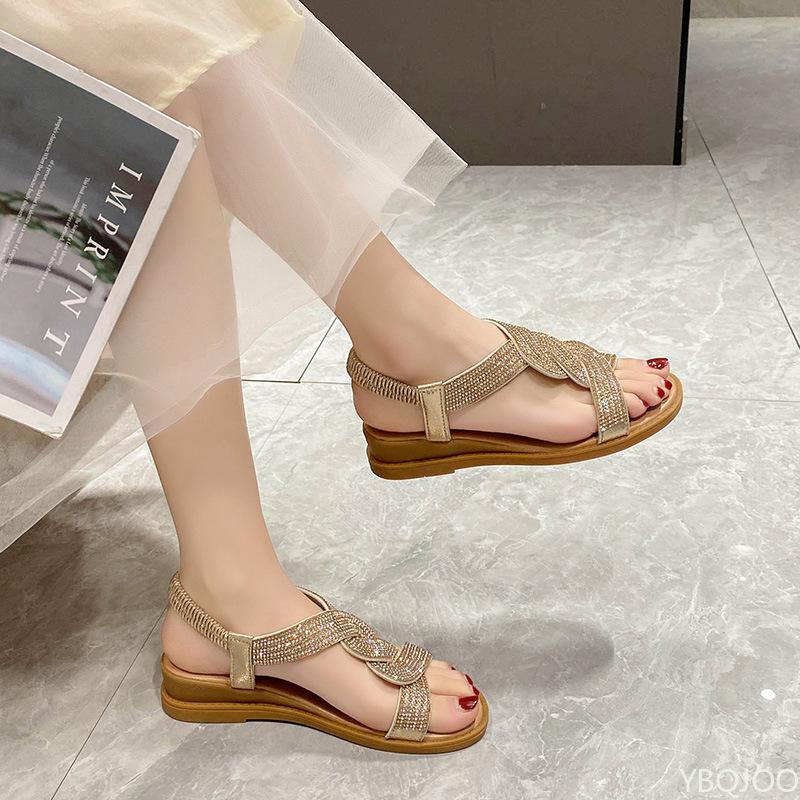 Fashion Women Fashionable Casual Shoes 2025 Summer new style Platform Sandals Female Solid Color Simple versatile women Flat shoes