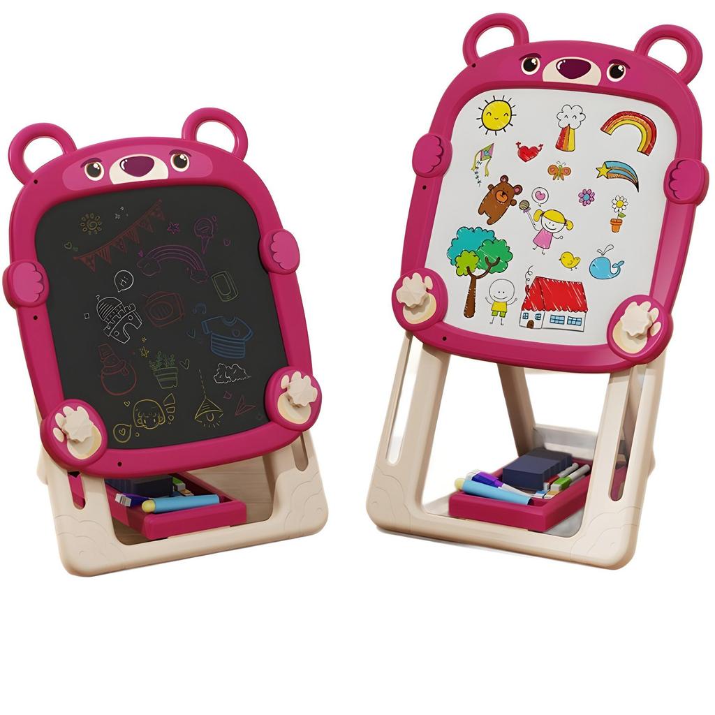 Kids' Double-Sided Drawing & Writing Easel with Crayons