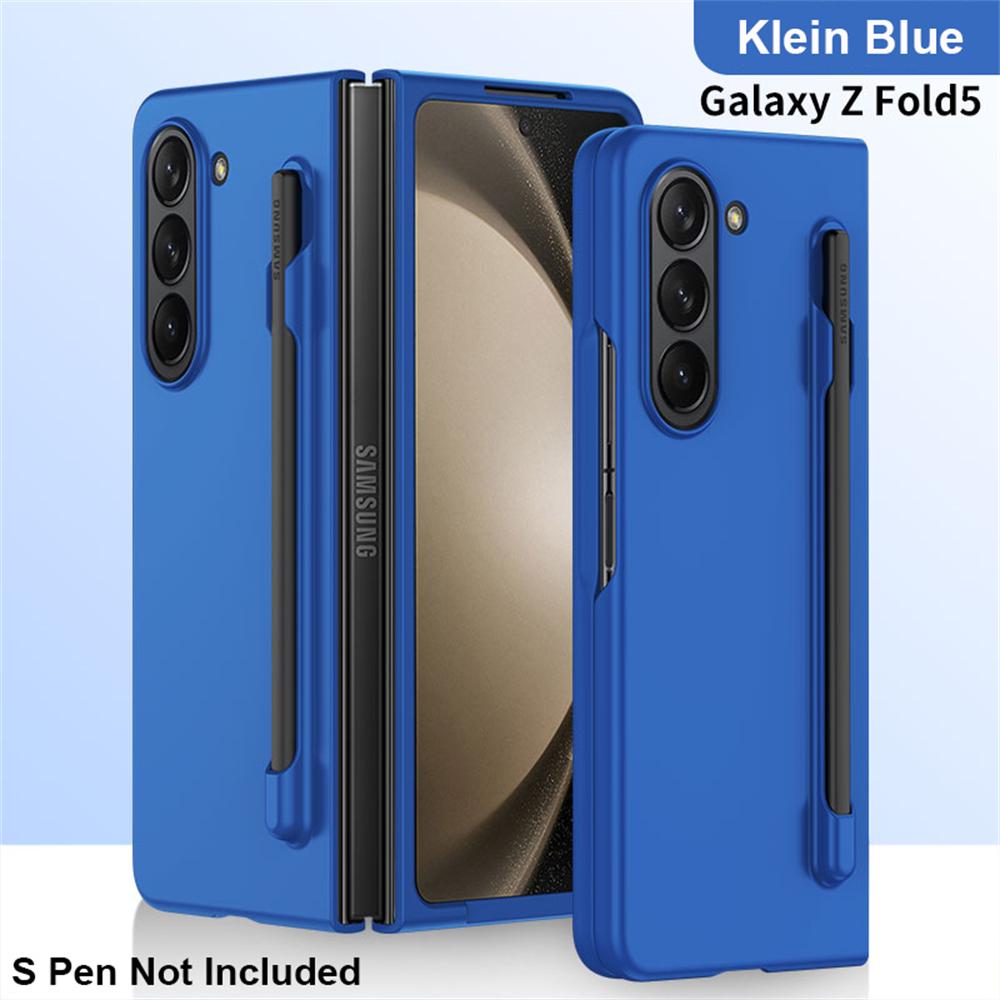 Slim Matte Case For Samsung Galaxy Z Fold 5 5G Case With Pen Slot Holder Hard Plastic Fold Shockproof Cover Skin Feel Protection Shell