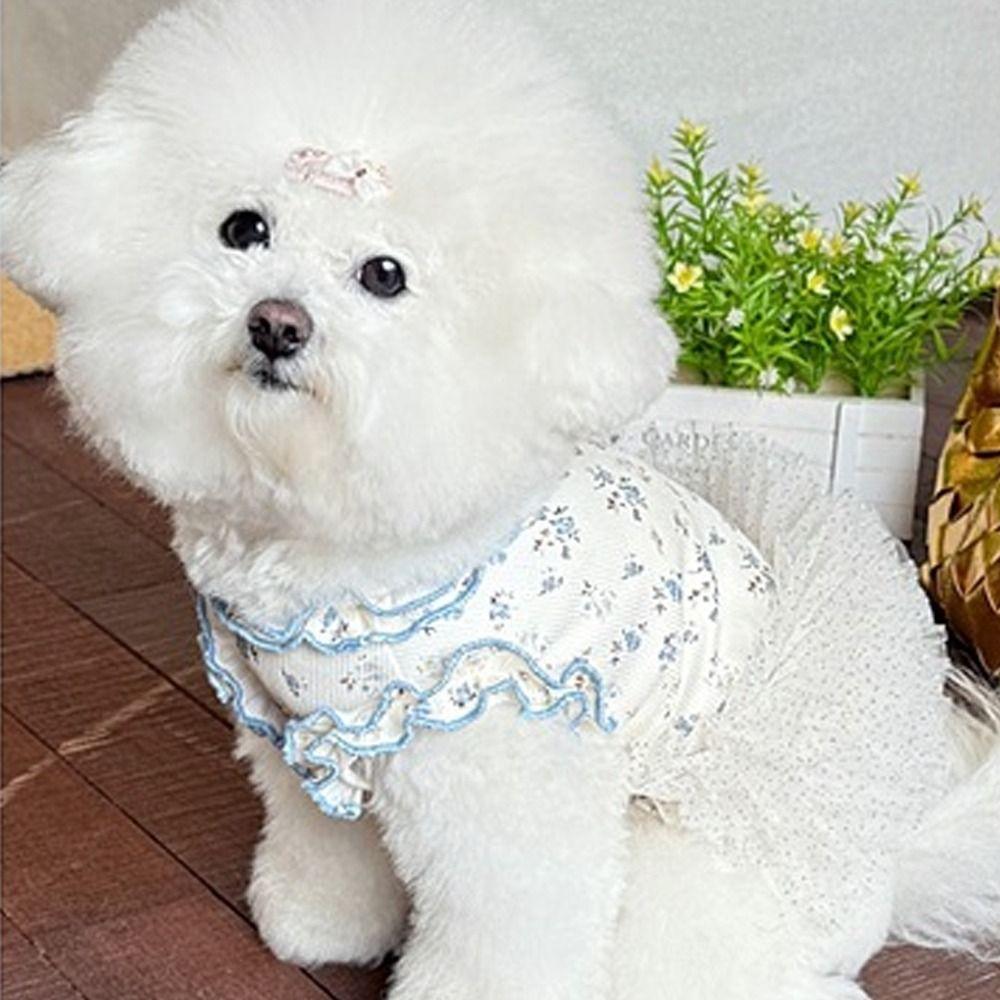 Comfortable Dog Flower Vest Sleeveless Dog Skirt Fashion Puppy Sweatshirt  Pet Supplies