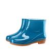 Autumn and Winter Velvet Waterproof Short Tube Women's Rain Boots Round Toe Outdoor Anti Slip Garden Shoes Durable Rubber Boots
