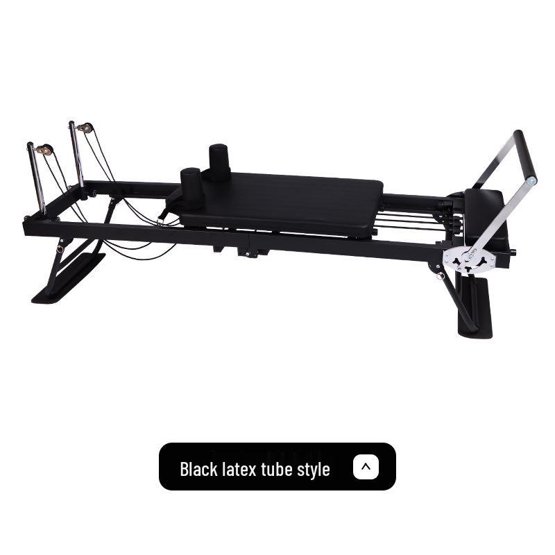 Foldable Pilates Reformer Bed with Wheels for Home Fitness and Yoga