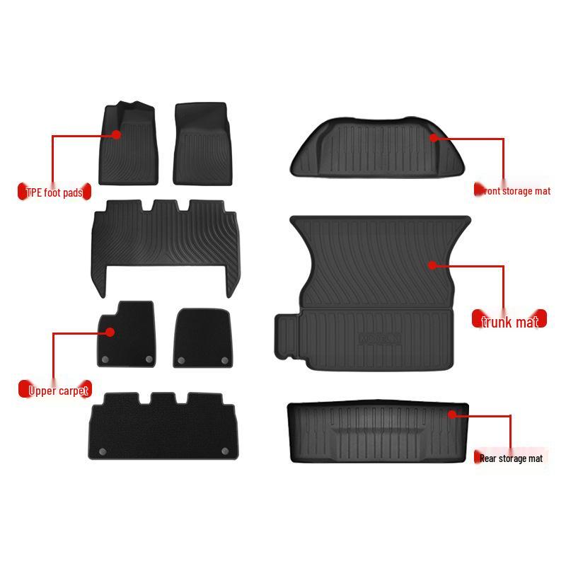 Waterproof TPE Floor & Trunk Mats for 2022 Tesla Model X (LHD & RHD)