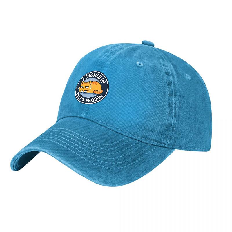 Funny Cat Canvas Baseball Cap Classic Fit Unisex Hat with Cute Cat Design for Daily Wear Outdoor