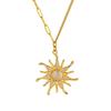 European-American Sunflower Necklace: Unique 18k Copper-Plated Clavicle Chain for Daily Wear