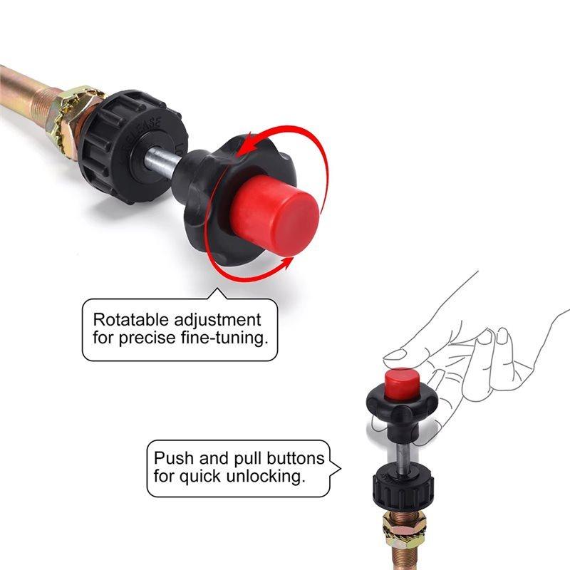 TZ01602-1 31 VCGTX10-10FT Heavy Duty Vernier Adjustable Lock Cable Throttle Cable Truck Accessories