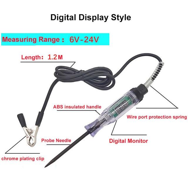 Car Truck Voltage Circuit Tester Auto 6V 24V Tools Car Diagnostic Probe Test Pen Light Bulb Electric Measuring Pen Tools