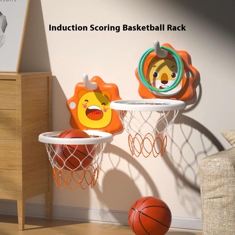 Canestro da basket per bambini Giocattoli sportivi Sollevamento silenzioso Supporto da basket per bambini Montaggio a parete per interni Tiro senza pugni Casa