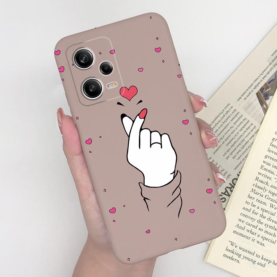 For Xiaomi Redmi Note 12 Pro+ Plus 5G Phone Case Love Heart Girl Silicone Matte Shockproof Cover For Redmi 12Pro + Funda Bumper