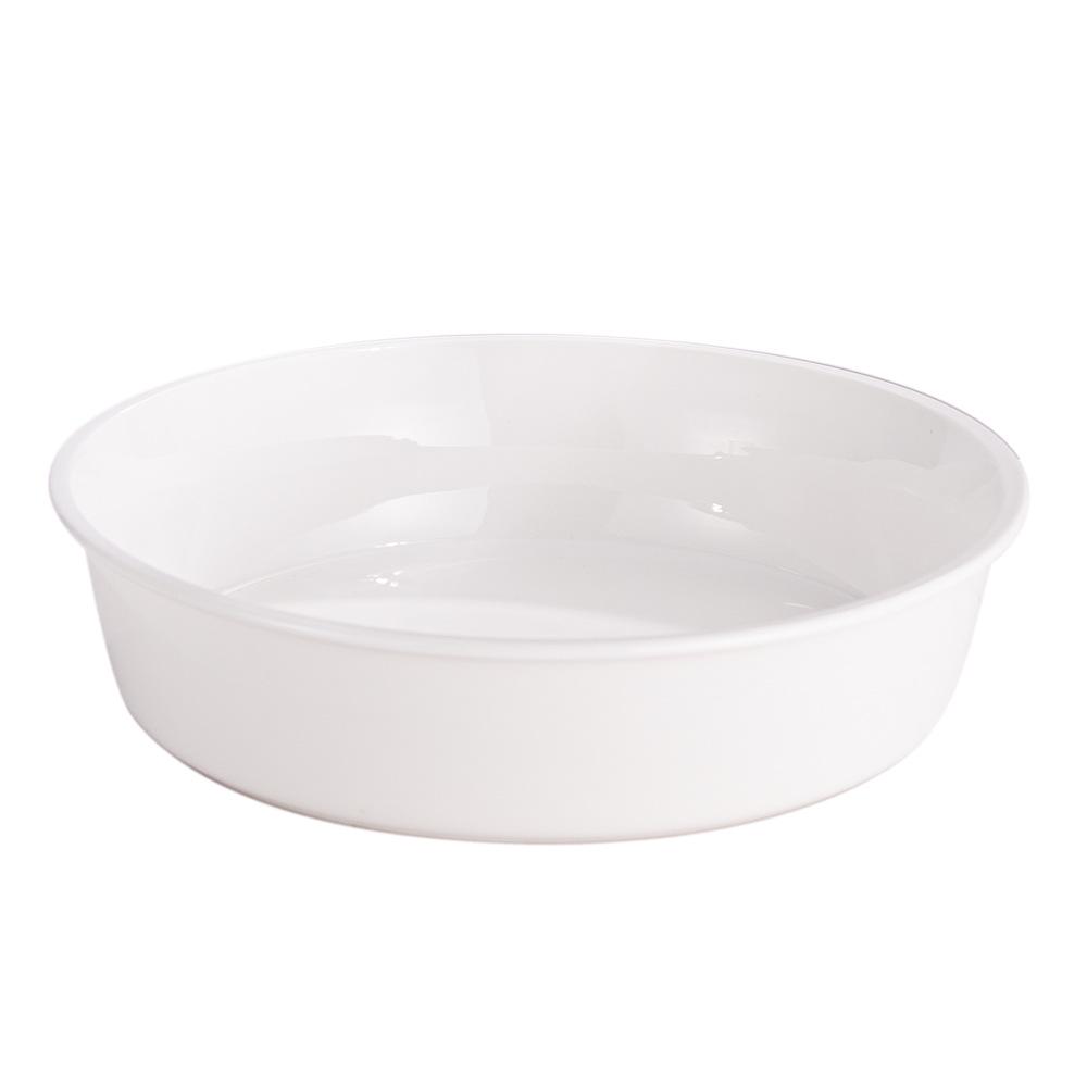 Round Ceramic Double Compartment Buffet Warmer Pot for Restaurants