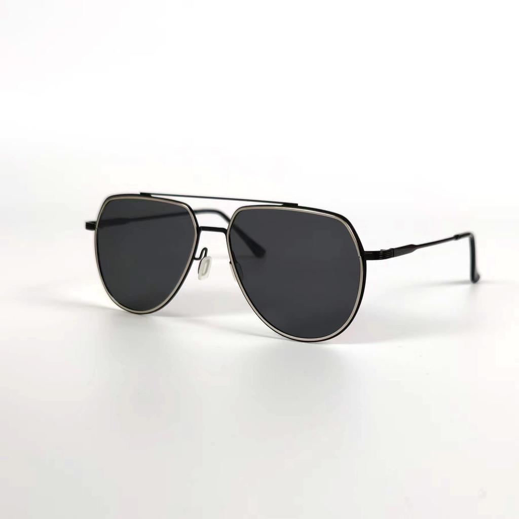 Men'S Flat Polarized Sunglasses Women'S Sunshade Sunscreen Black Sunglasses Metal Glasses Factory
