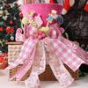 Christmas Tree Topper Christmas Decorations Hat Topper With Bows Ribbon Ornaments Party Supplies For Holiday Living Room