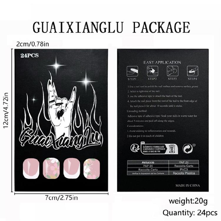 24pcs Acrylic False Nail With Short Shape And Glitters Finish Press on Nail For Fashionable Women Nail Decoration