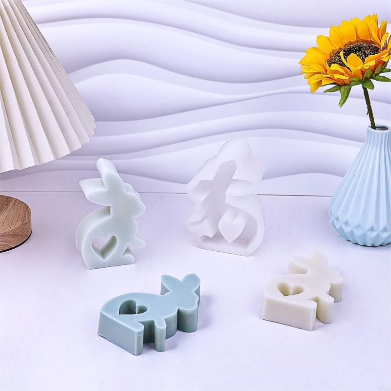 85AD Easter Dessert Molds Easy To Use Silicone Cake Mold Rabbit Baking Utensil Perfect Gift for Pastry Enthusiasts