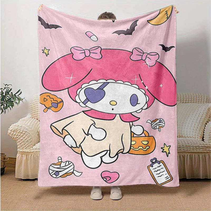 

1pc My Melody Halloween Adventure Blanket, Seasonal Home Decorative Throw for All Seasons, Living Room, Travel, Camping, Car Blankets, Beach, Office N 130x150cm