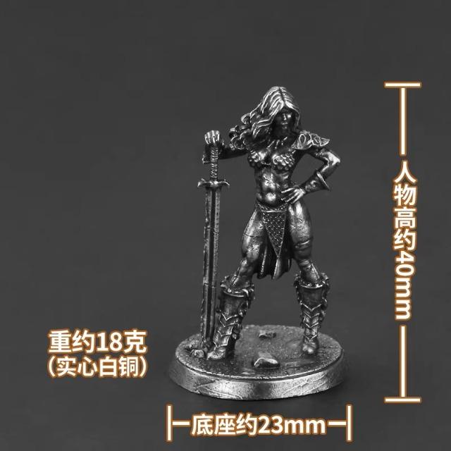 White Brass Viking Warrior Miniature Model Metal Ancient Soldier Figure Board Game Piece Desktop Decor Ornament Toy