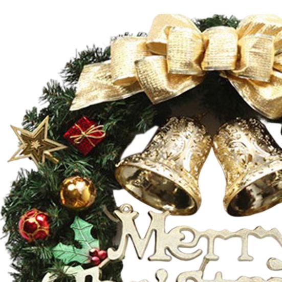 Vánoční věnec na vchodové dveře Ručně vyráběný Umělý zelený věnec s šiškami Červené bobule Baňky Ozdoby pro Vnitřní Venkovní Sváteční Dekoraci