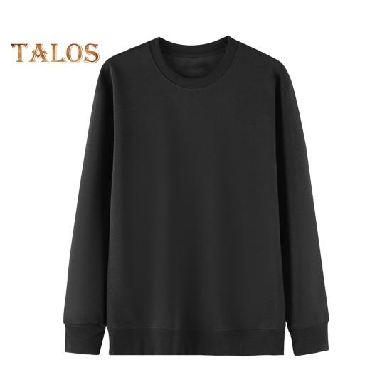 Unisex Fall Winter Sweatshirt Round Neck Long Sleeves Elastic Thread Cuff Pure Color Thermal Bottoming Top Basic Clothes Spring Top