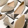 Damen Ballerinas Spitzschuhe Sommer Neue Slipper Einzelne Schuhe Strassstein Lässige Loafer Flache Weiche Sohle Damenschuhe