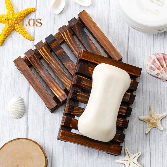 Suport Cutie Săpun Durabilitate Ridicată Nu se Deformează Ușor Ușor de Curățat Cutie Bambus Tăviță Suport Săpun Decorativ din Lemn cu Drenaj