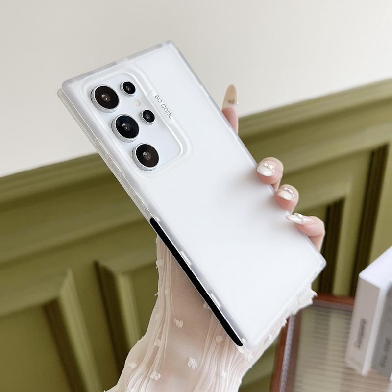 Módní Průhledné Matné Jednobarevné Pouzdro pro Samsung S24 Ultra Plus S23 S21 Fe A55 A35 A34 A25 A15 A14 5g Měkké TPU Vše Zahrnující Nárazuvzdorný Kryt